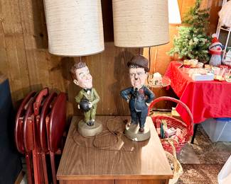 Laurel and Hardy table lamps.