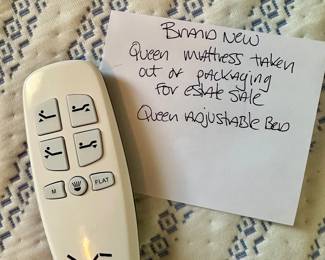 Queen BedTech adjustable bedframe with BRAND NEW MATTRESS!  Never been slept on!