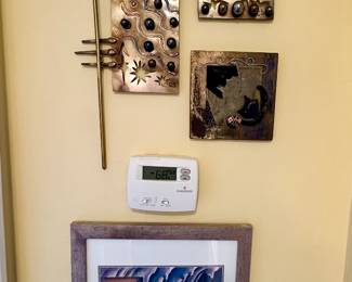 Metal art pieces.