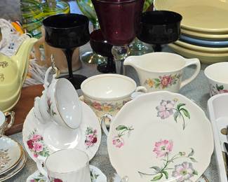 Cups and Saucers - Ruby Red Glasses 
