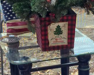 Glass Top Side Table - Christmas Tree