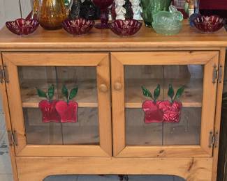Farmhouse Style Small Sideboard- Apple Decor