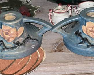 Pair of Roseville Candlestick Holders 