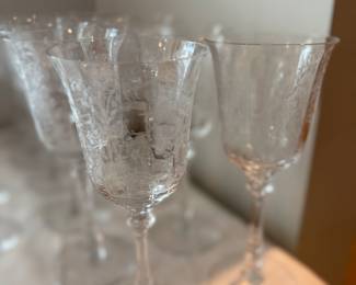Set 12 Heisey Orchid Water/Wine Stems