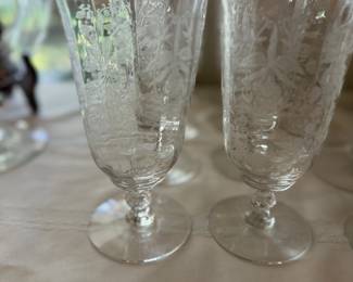 Heisey Orchid Iced Tea Goblets set 8
