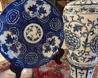 Antique Charger and Vase