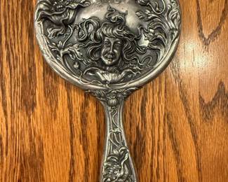 antique silver plate mirror