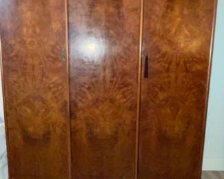 Antique Burl wood French 3 section Armoire