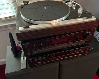 Vintage Yamaha '79 turntable and stereo equipment