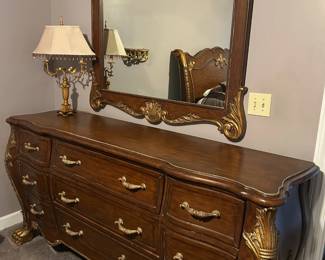 Dresser and mirror (Matching entertainment center, bed, and end table, available)