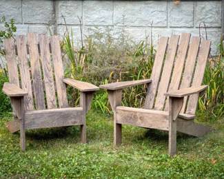 (2) Wooden Adirondack Chairs
