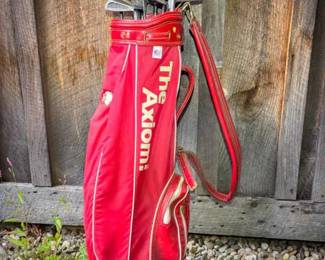 Vintage Mixed Golf Club Set in Red “The Axiom” Bag
