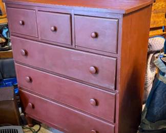 Primitive Painted Wooden Dresser

