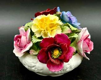 Aynsley Fine Bone China Flower Basket With Sticker
