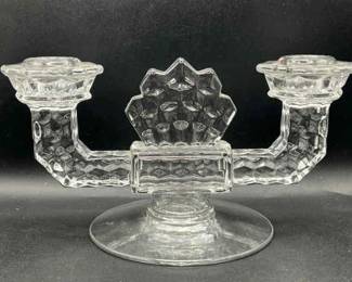 Fostoria Double Clear American Line Crystal Candlestick
