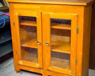 Wooden Cabinet with Glass Doors
