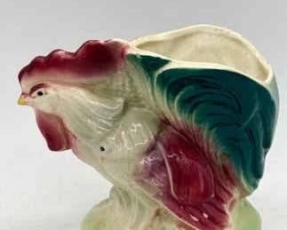 vintage Royal Copley rooster planter
