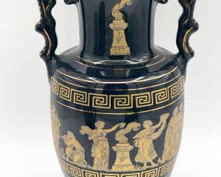 KE Handmade in Greece vase With Gold Trim
