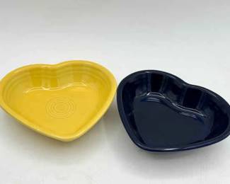 (2) Fiestaware Heart Bowls
