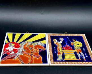 (2) Handmade Greek Tiles
