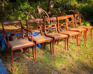 (6) Vintage Wooden Dining Chairs
