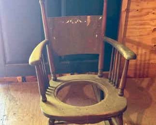 Antique Toilet Chair With Mother Of Pearl Inlays
