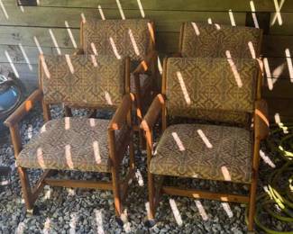 (4) Oak Rolling Chairs

