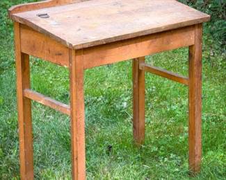 Antique School Desk with Lift-Top Writing Surface
