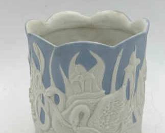 Vintage Blue & White Swan Planter
