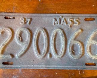 1937 Mass License Plate
