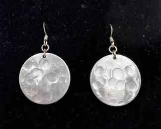 Hammered Round Dangle Earrings
