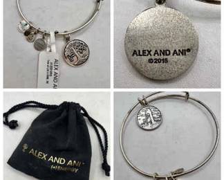 (2) Alex & Ani Charm Bracelets — Tree of Life & Lighthouse
