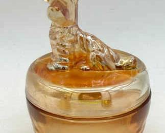 Jeanette Glass Scottie Dog covered powder or trinket jar
