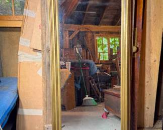 Tall Gold-Framed Mirror
