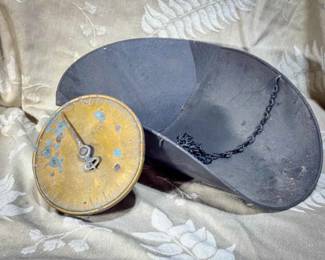 Antique Hanging Scale with Scoop Pan
