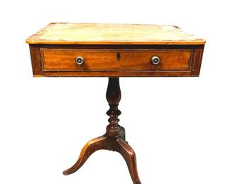 George III Mahogany Inlaid Occasional Side Table With Drawer