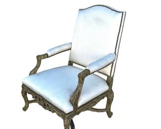 Original Vintage Ralph Lauren White and Gold Louis XV Style Arm Chair