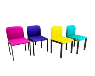 Vintage Pierre Paulin Attrib. French Modern Upholstered Chairs - Set of 4