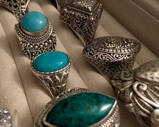 Turquoise, sterling silver 925