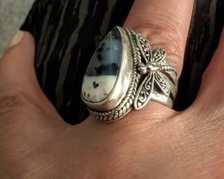 Dragonfly agate sterling