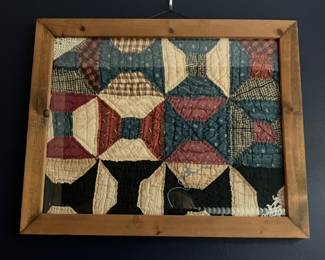 Framed vintage quilt