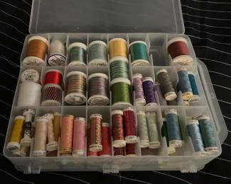 Assorted spools of imported sewing threads