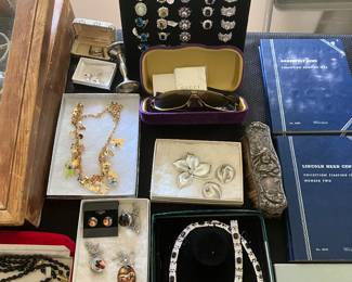 Vintage costume, jewelry, and Gucci sunglasses