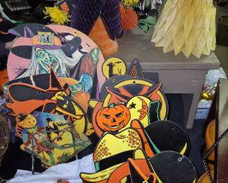 Vintage Halloween decorations and cutouts. Vintage Beistle Co. decorations