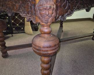 Very ornate caved legs, edges and sides