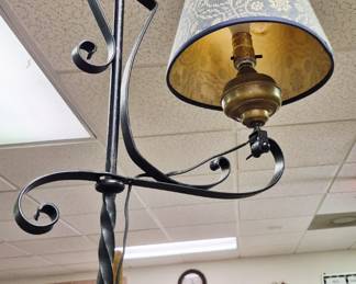 Vintage lighting. Cast iron floor lamp with shade