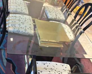 Black Lacquer, Modern Table And Chairs