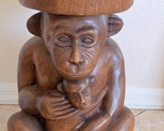 Carved Mother Baby Stand