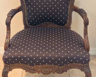 Antique Carved Upholstered Arm Chair