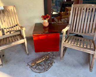 Teak rocking chairs